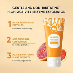 Orange Enzyme Exfoliating Gel 100g | Brightening & Nourishing Citrus Facial Scrub | Dead Skin Remover for Smooth, Radiant & Glowing Skin