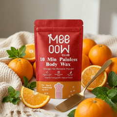 Meeoow Club Orange Hair Removal Powder 100g 10 Min Painless Body Wax For Smooth Soft Skin