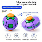 Rotatable 3D Printed Fidget Spinner Ball Push Pop Finger Gyro Sphere Hard Plastic Stress Relief Sensory Desk Toy (Random Color)