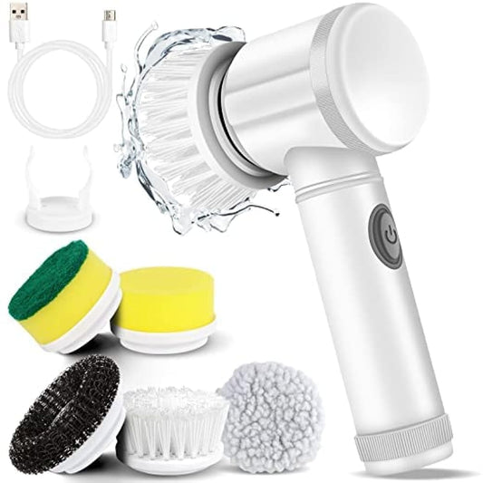 5-in-1 Electric Cleaning Brush – Rechargeable Multi-Surface Scrubber