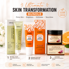 Ultimate Skin Transformation 3-Piece Bundle | Retinal Booster, Orange Enzyme Gel & Zafrani Nourishing Cream