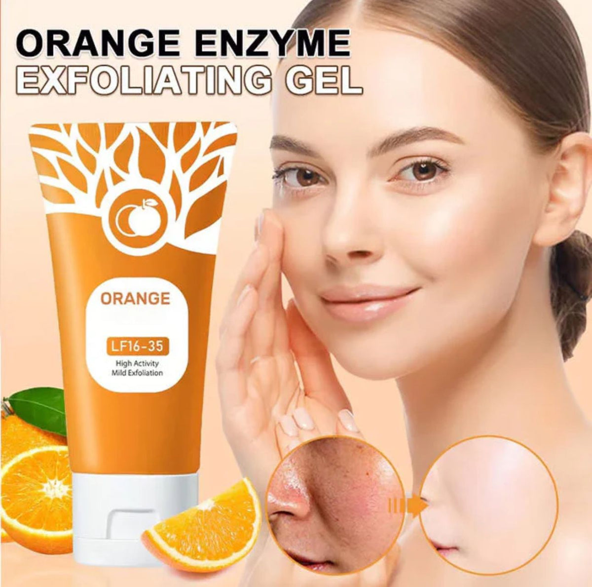 Orange Enzyme Exfoliating Gel 100g | Brightening & Nourishing Citrus Facial Scrub | Dead Skin Remover for Smooth, Radiant & Glowing Skin