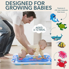 Baby Water Play Mat Inflatable Tummy Time Activity Play Mat for Infants & Toddlers
