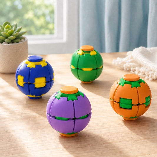 3D Rotatable Fidget Spinner Ball – Push Pop Sensory Stress Relief Desk Toy | Random Color