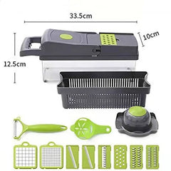 16-in-1 Vegetable Chopper – Multi-Function Dicer, Slicer, Grater & Shredder with Storage Container