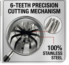 Stainless Steel Manual Nose Hair Trimmer – 6-Teeth Precision Grooming Tool with Cleaning Brush & Travel Bag
