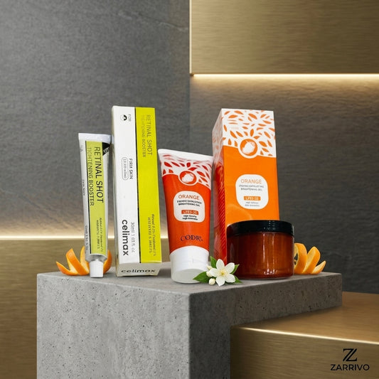 Ultimate Skin Transformation 3-Piece Bundle | Retinal Booster, Orange Enzyme Gel & Zafrani Nourishing Cream