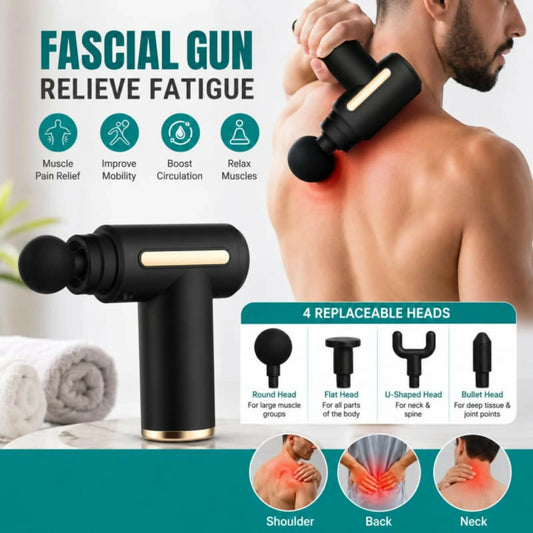4-in-1 Rechargeable Massage Gun – 6-Speed Body Massager